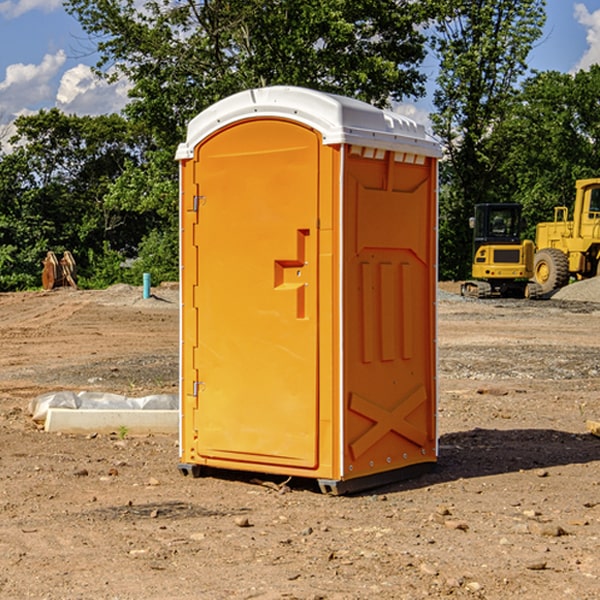 how often are the portable restrooms cleaned and serviced during a rental period in Byram